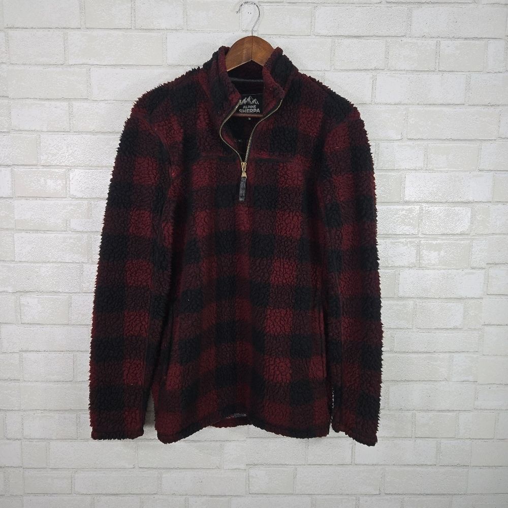 Alpine Sherpa plaid print pullover